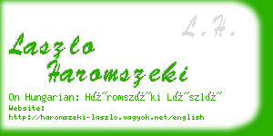 laszlo haromszeki business card